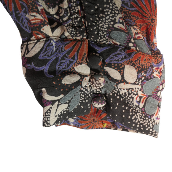 Free People Mini Dress Women Medium Floral Lightweight Baby Doll Drawstring Boho - Picture 6 of 11